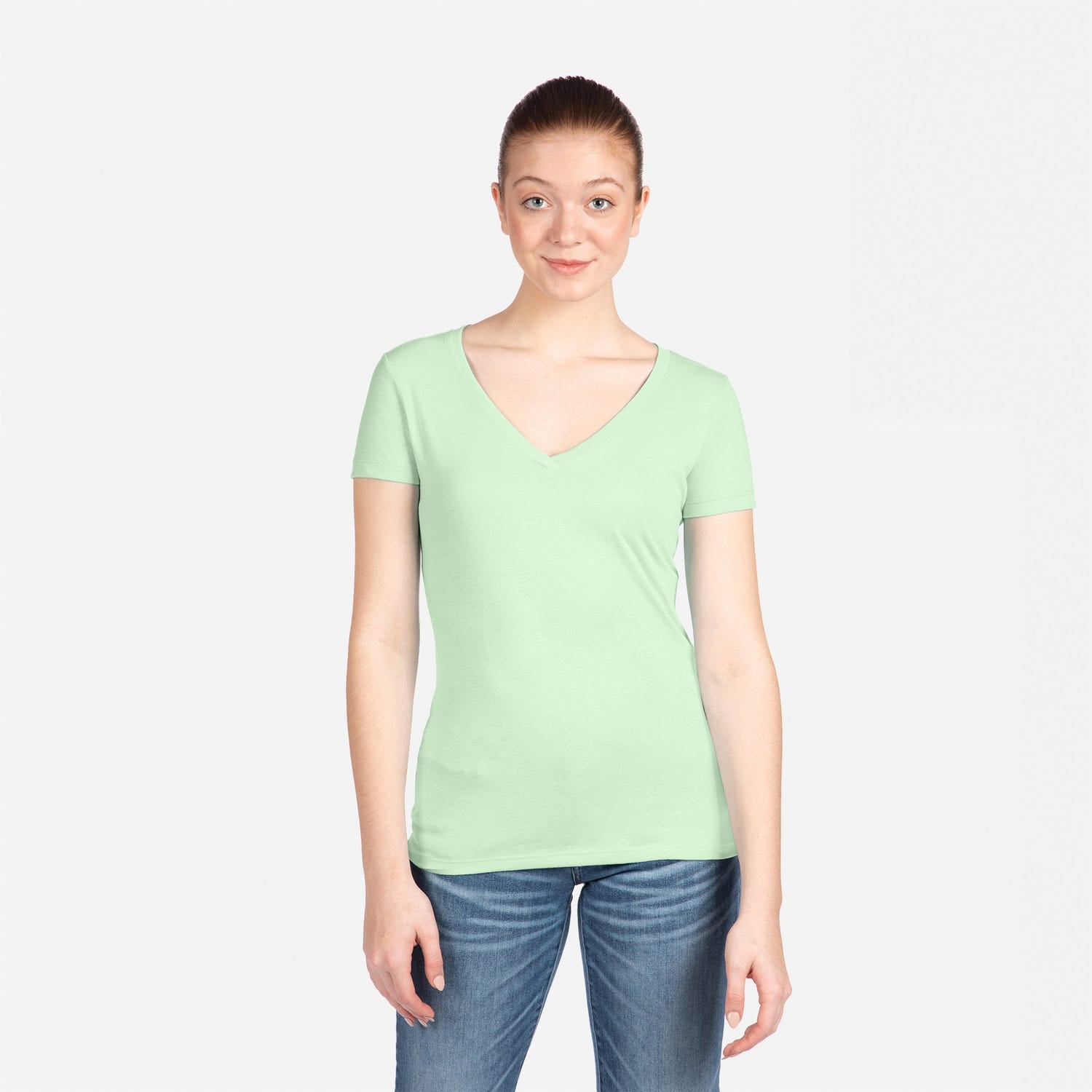 Light green v neck best sale t shirt