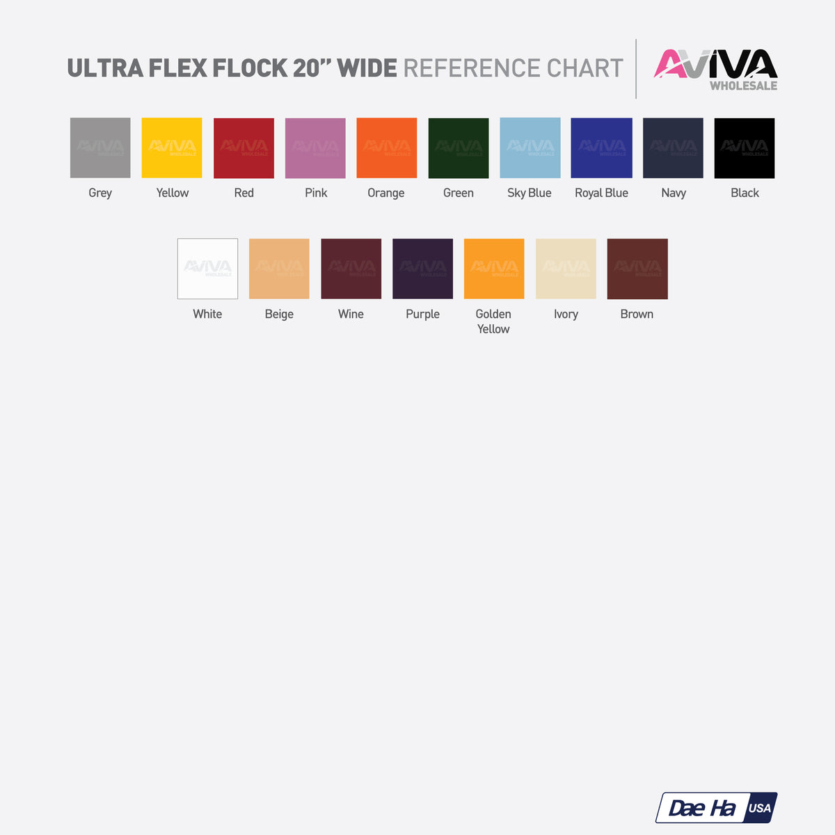 Ultra Flex Flock 20” wide Heat Transfer Vinyl for T-Shirt and Apparel - HTV