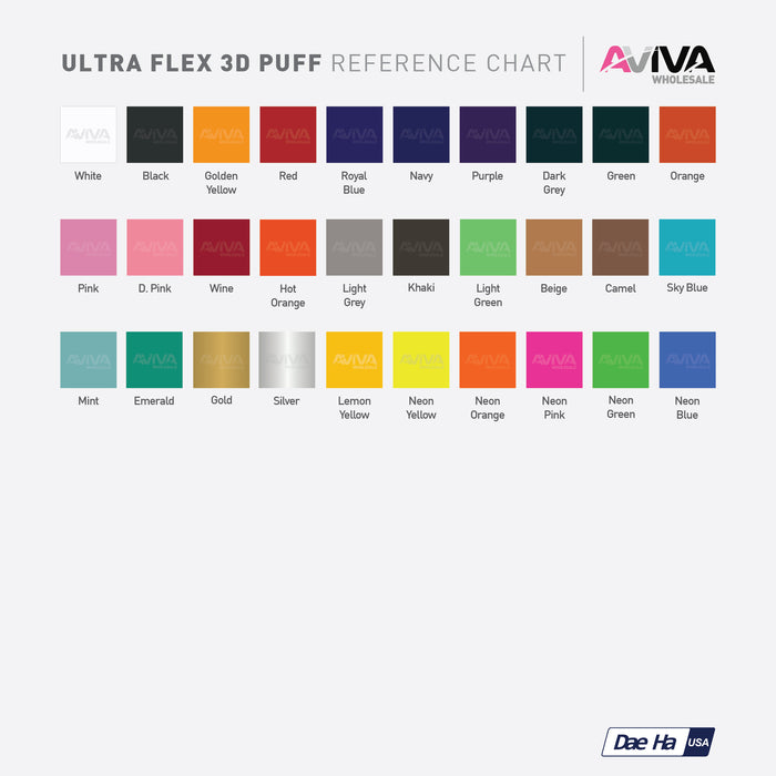 Ultra Flex 3D PUFF  20” wide Heat TRANSFER Vinyl for T-Shirt and Apparel - HTV