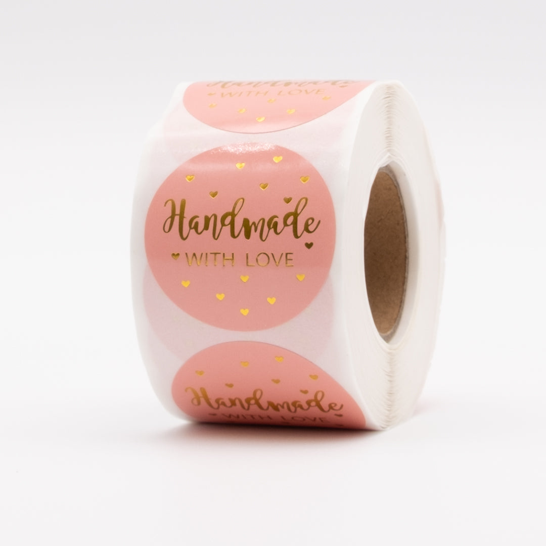 Round "Handmade with Love" Labels