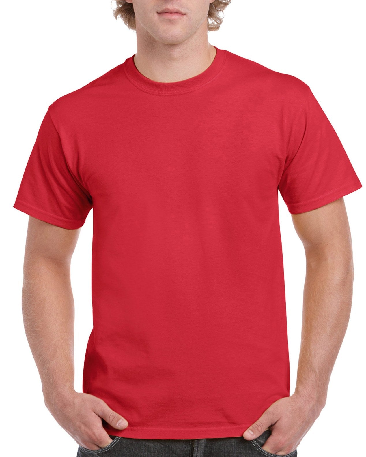 Red t shirt round 2024 neck