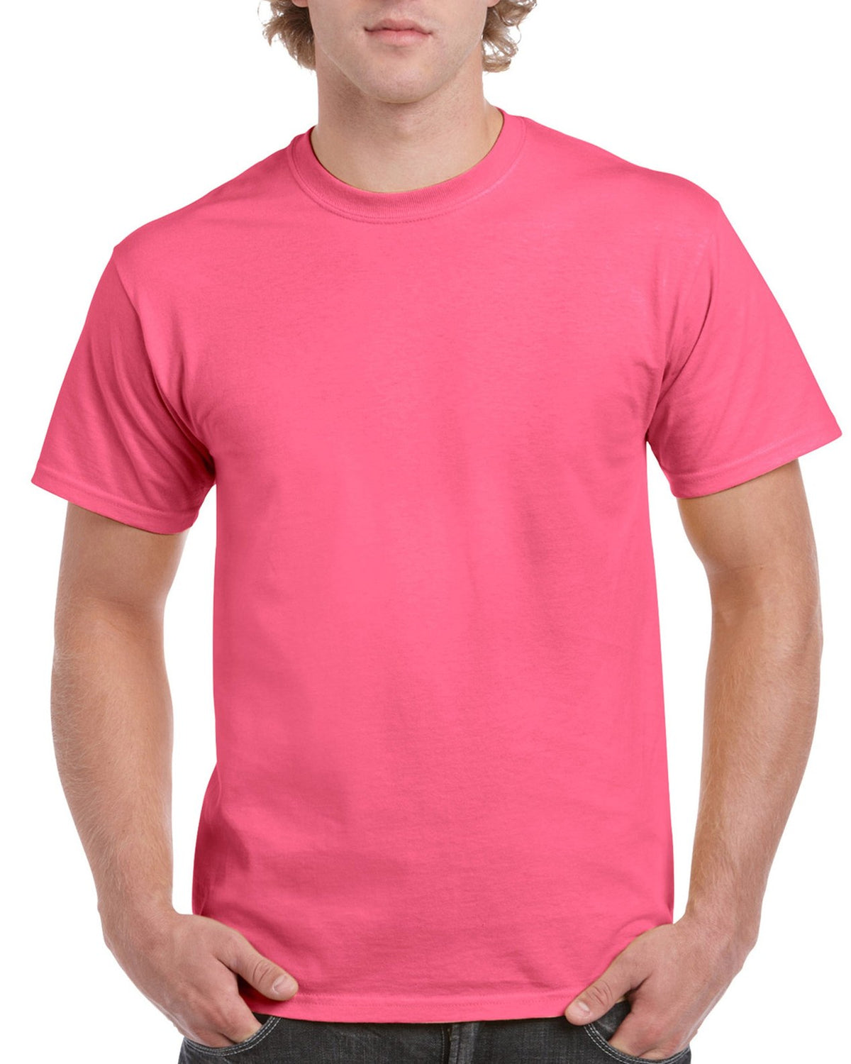 Adult 100% Cotton T-Shirt Unisex Men's Basic Plain Blank Crew Tee Tops  Shirts