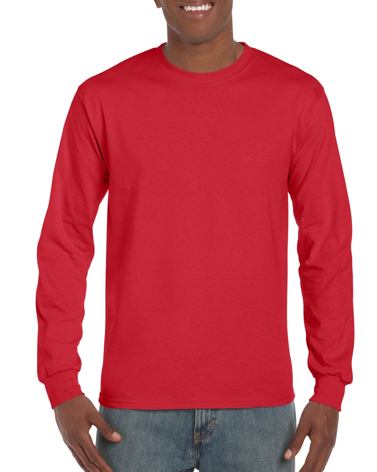 Gildan red long store sleeve