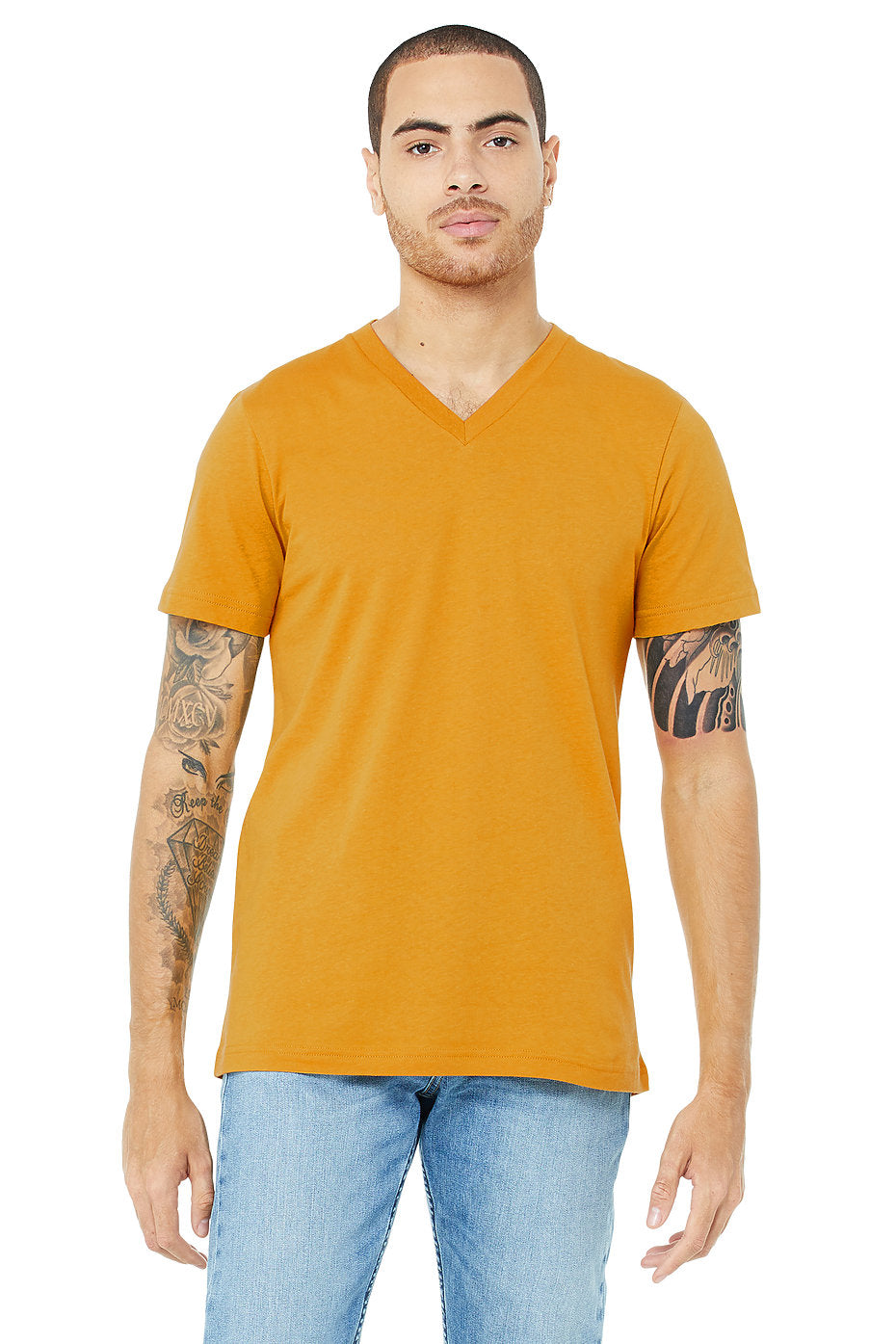 Mustard yellow v neck 2024 shirt