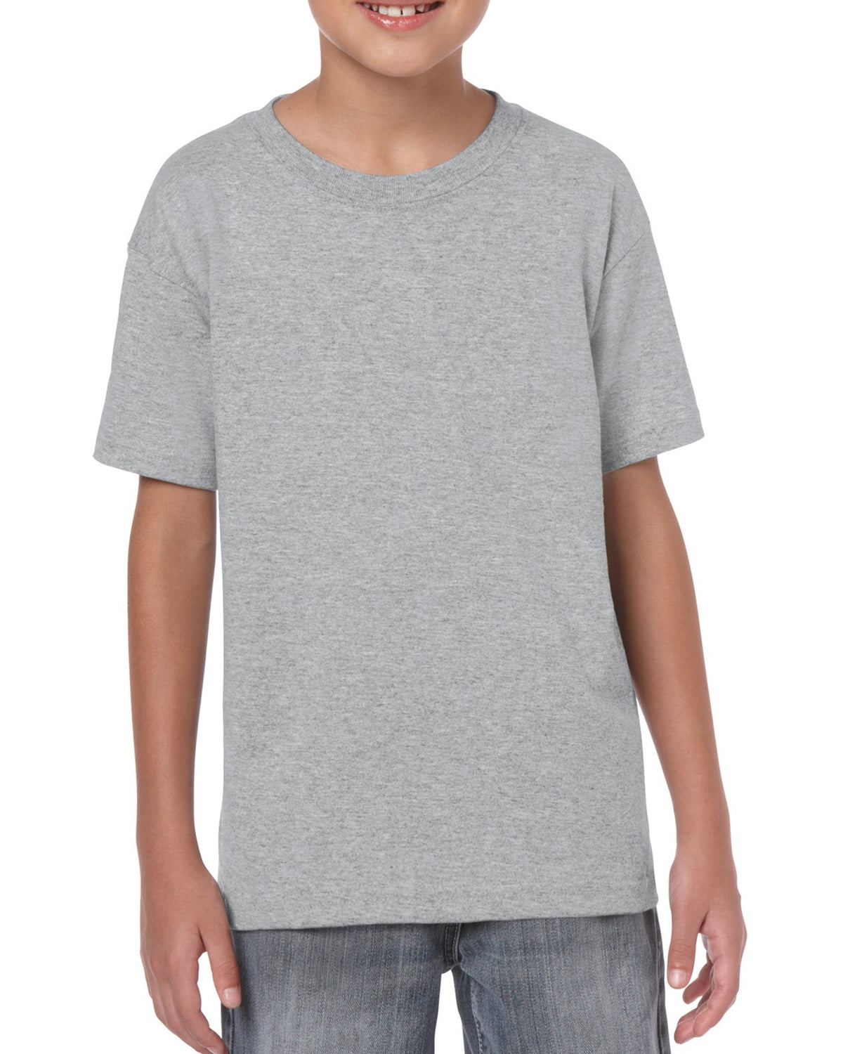 Youth Heavy Cotton Multi Color T-Shirt Color Sport Grey X-Small Size