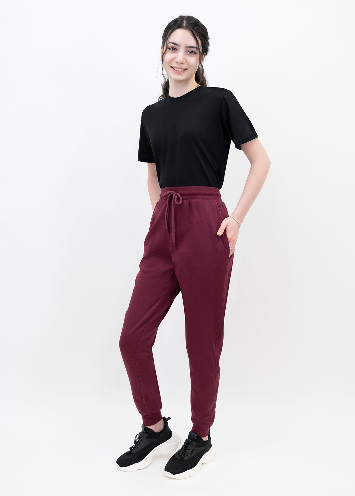 Shambhala Women's Mid Rise Live-In Comfort Fitted Jogger Pants