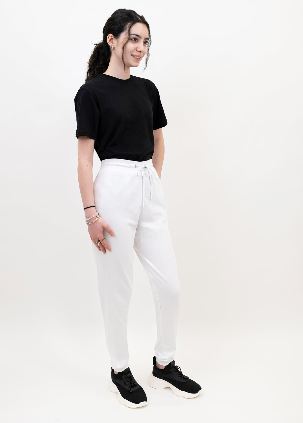 White cotton best sale joggers wholesale