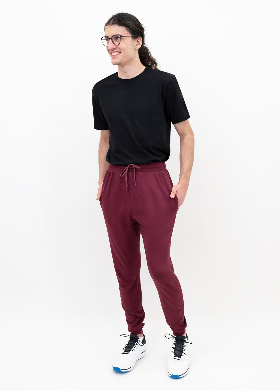 YoungLA Mens Joggers Sweatpants Casual Skinny Fit Athletic Activewear  Cotton Pants with Pockets 211 Burgundy Large price in UAE,  UAE
