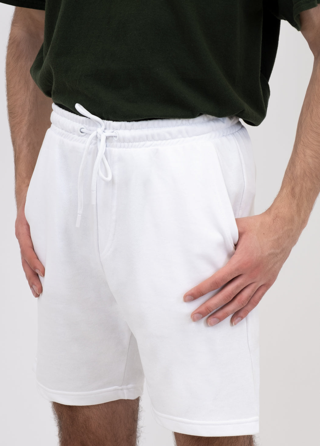 White discount jogger short