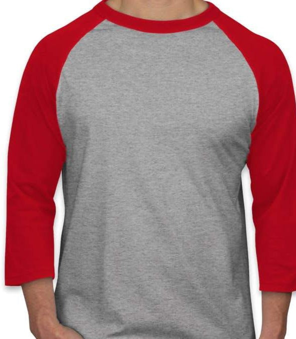WeBleedOhio Cleveland Athletic Script - Diamond 3/4-Sleeve Raglan T-Shirt XXXLarge / 3/4 Sleeve Tshirt / Gray